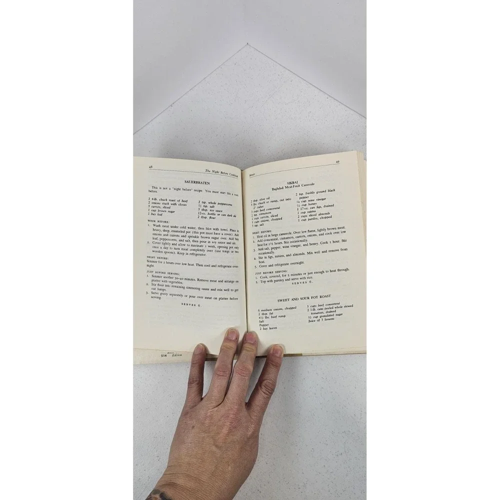 1967 Night Before Cookbook Rubinstein Vintage‎ HC Entertaining Recipes